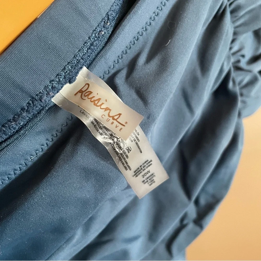 Raisins High-Waisted Ruched Bikini Bottom – Navy Plus Size 20 EUC - Picture 12 of 16